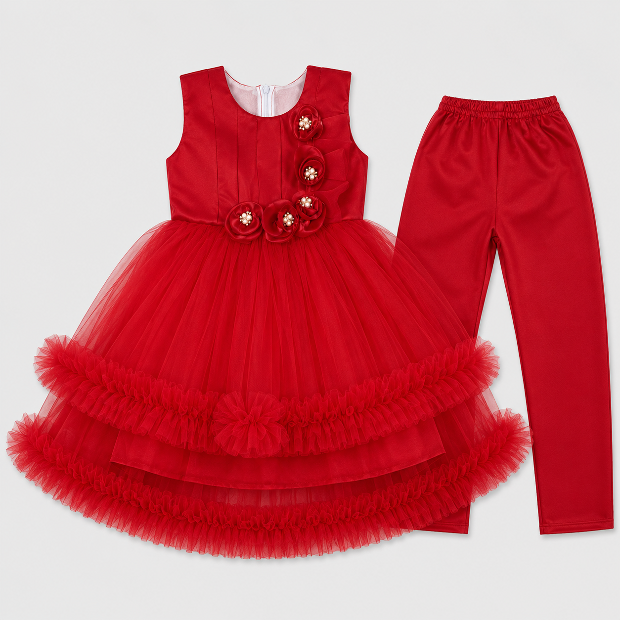 Girls Fancy Party Wear Frock with Trouser – Elegant Kids Frock for Girls
