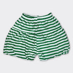 Baby Girls White Bunny Top & Green Striped Shorts Set