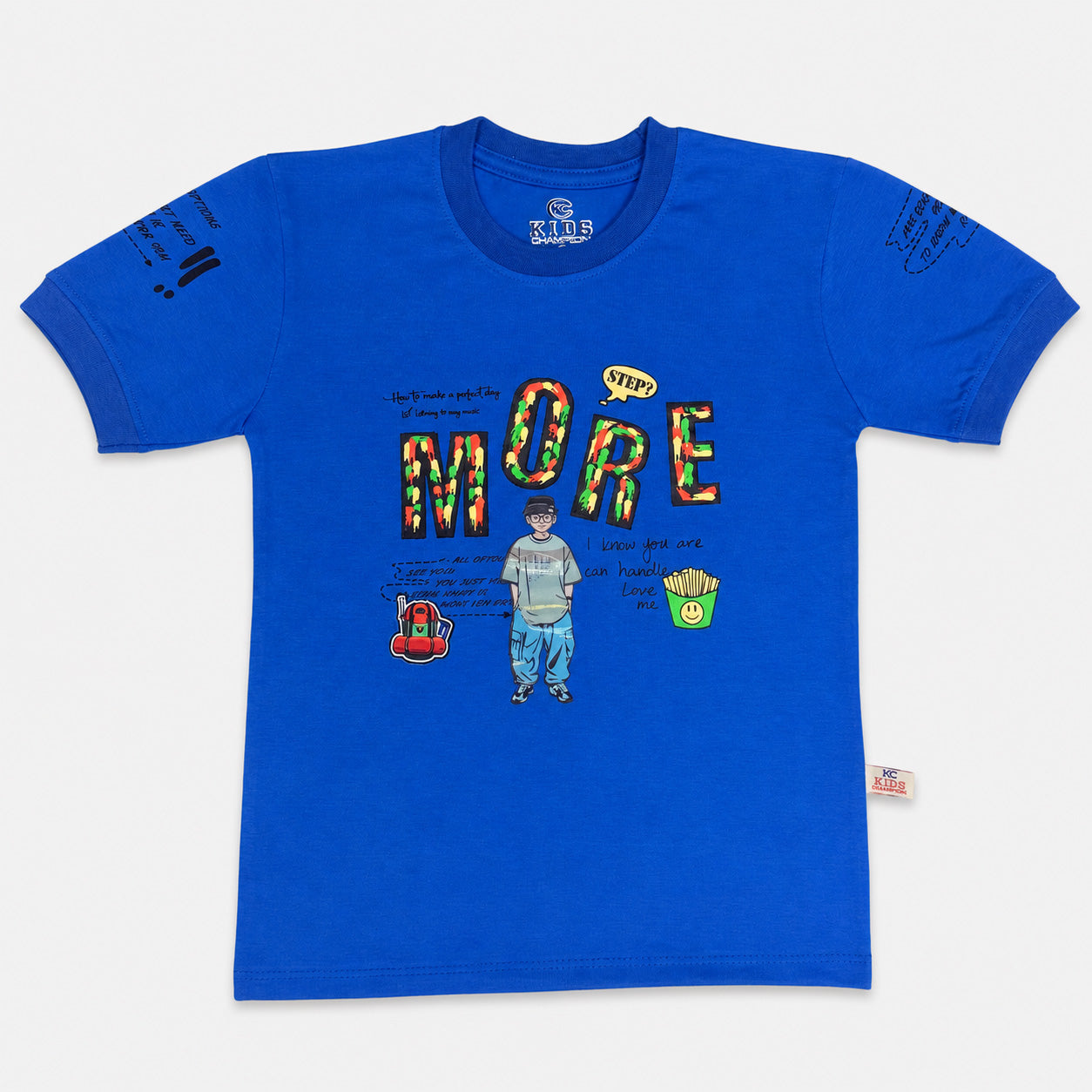Boys Jersey Short Suit – Royal Blue & Black 2 Piece Summer Set