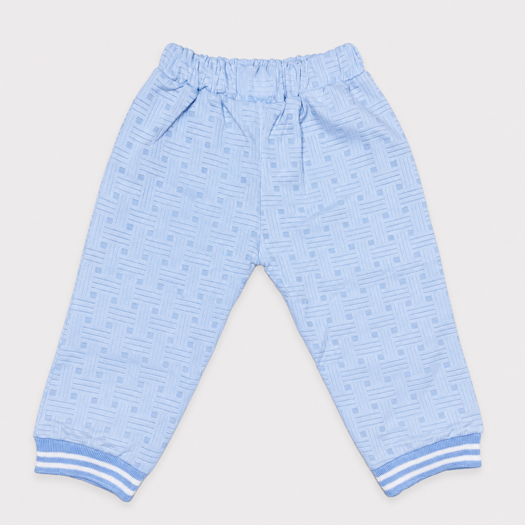Boys Pre-Winter 2 Piece Bear Printed Sweatshirt & Jogger Set – Textured Warm Outfit