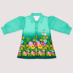 Girls Printed Chiffon 3 Piece Suit | Sea Green Floral | Lamtar Kids
