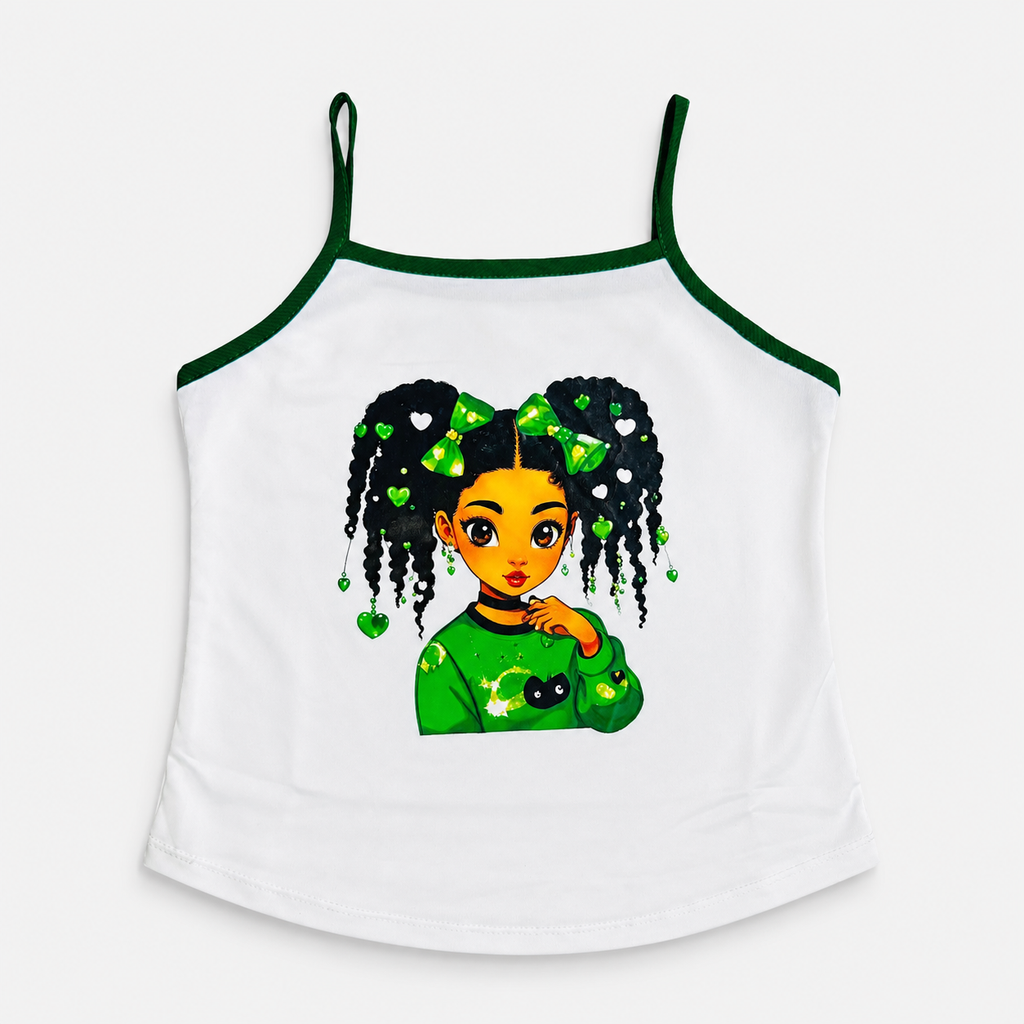 Girls 3 Piece Fancy Jersey Set – Green White – Size 2-5 Years
