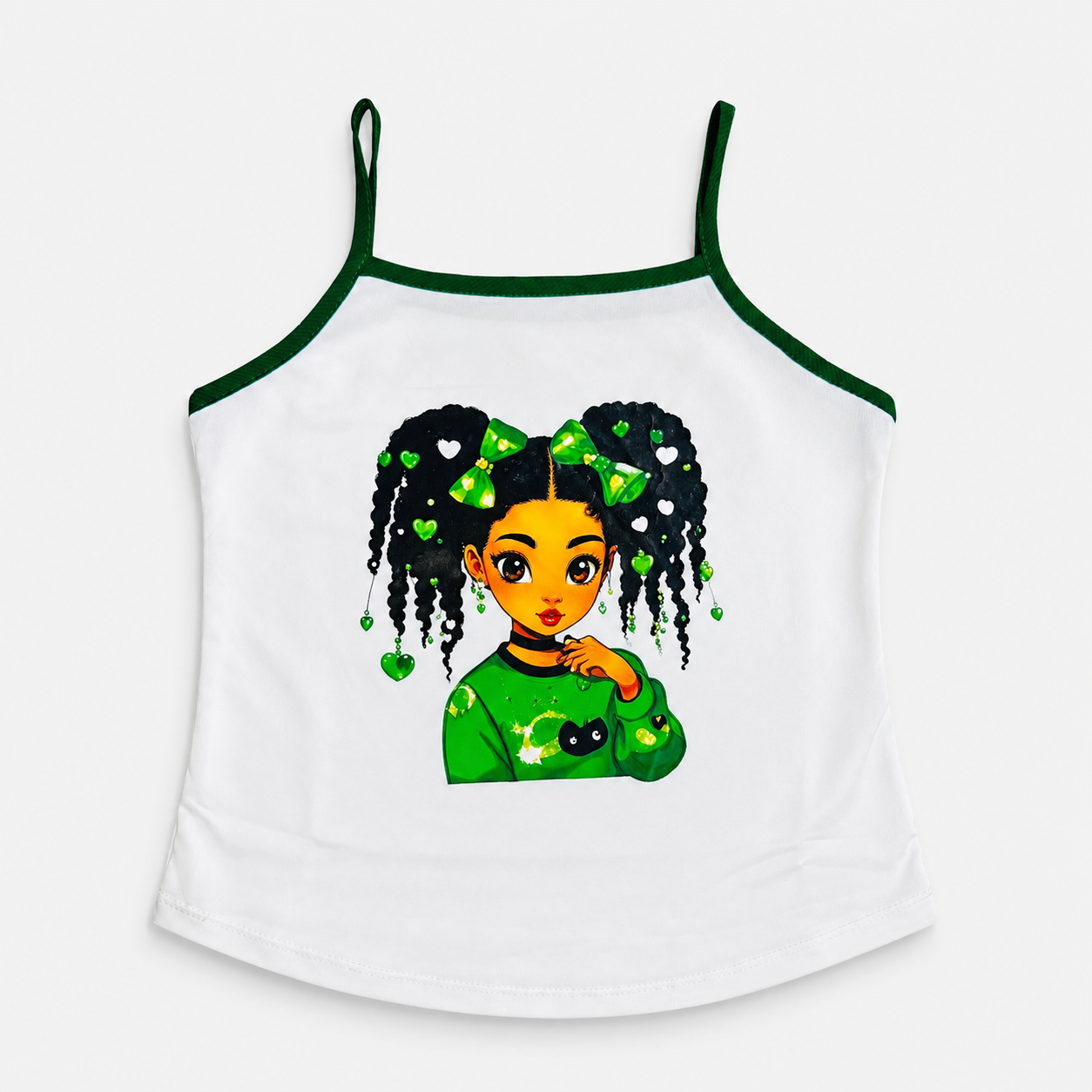 Girls 3 Piece Fancy Jersey Set – Green White – Size 2-5 Years
