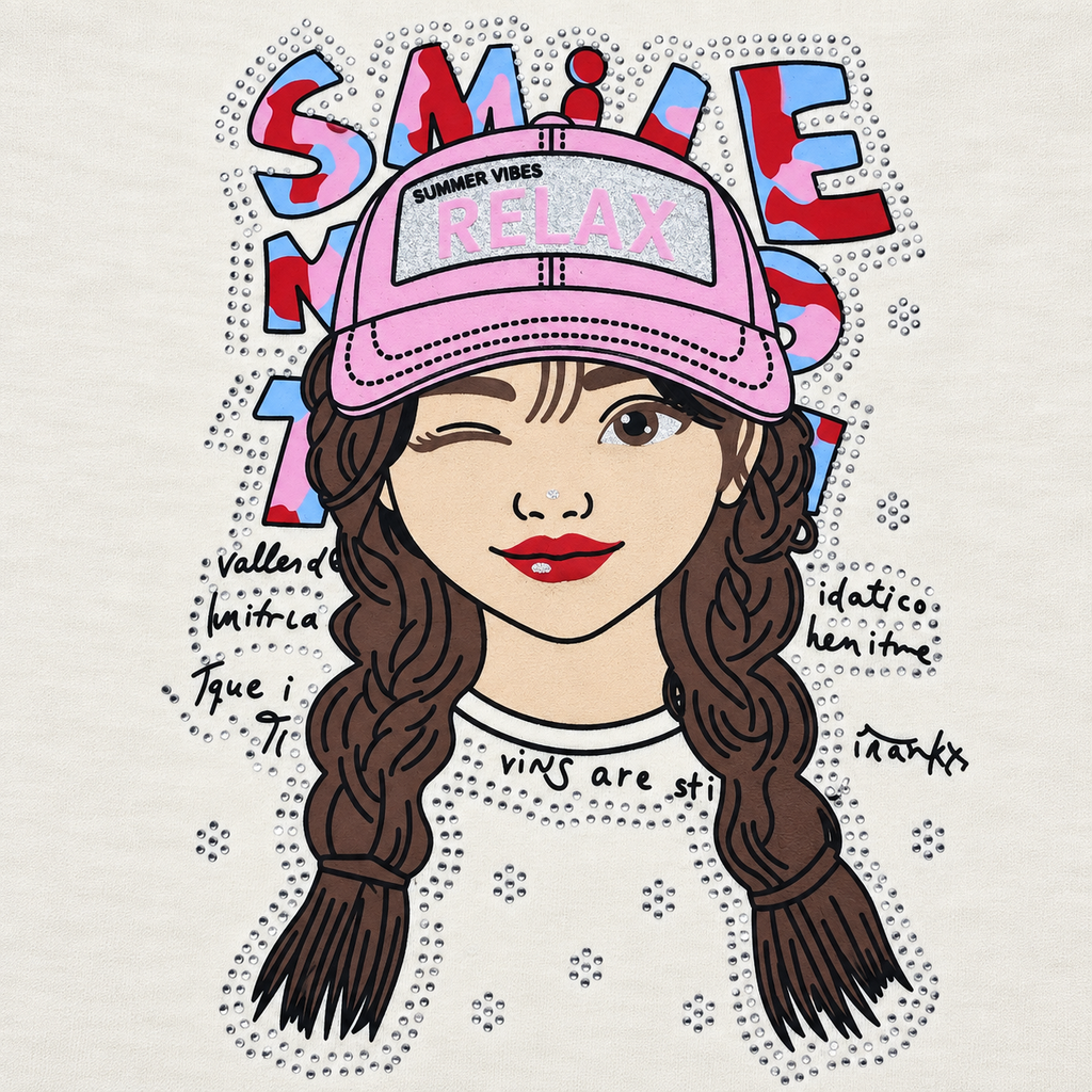 Baby Girls Printed Jersey 2-Piece Set | Smile Graphic Printed