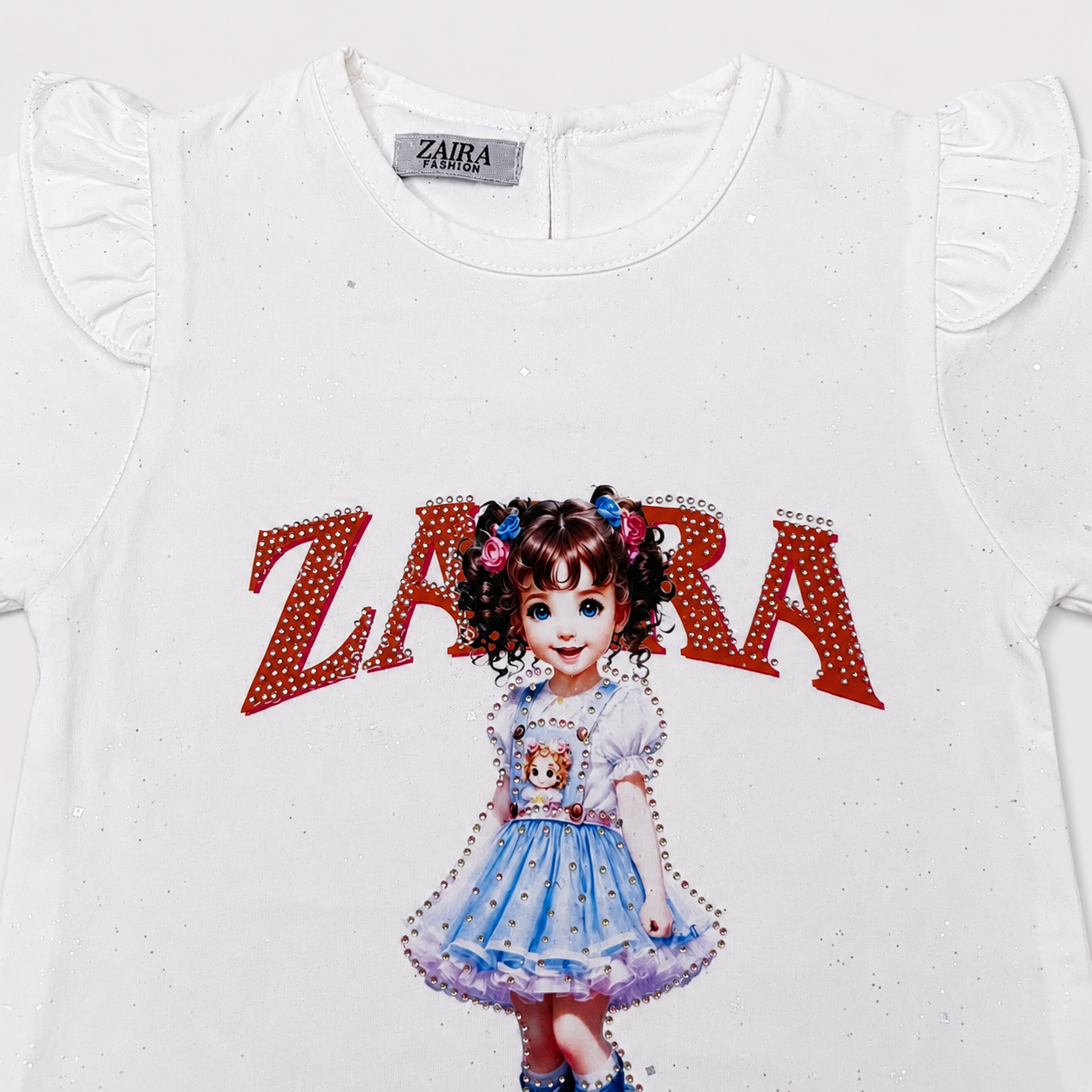 Girls Zaira Printed 2 Piece Set – Premium Jersey Top & Premium Jeans