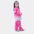 Girls Pink Ombre Digital Printed Chiffon 3 Piece Suit | Lamtar Kids