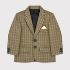 Boys Checkered 5-Piece Tuxedo Suit – Premium Formal Wear