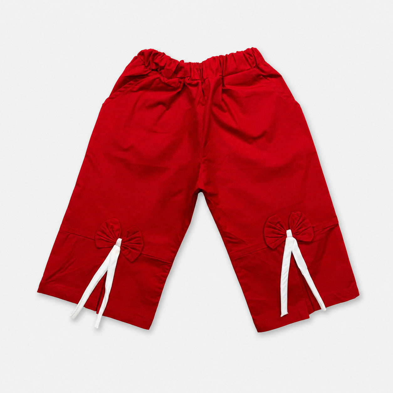 Girls Fancy Cotton Top with Twill Cotton Trouser – Red White