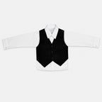 Boys Black Tuxedo Suit 5-Piece | Coat, Waistcoat, Shirt ,Tie & Pant | Party Wear