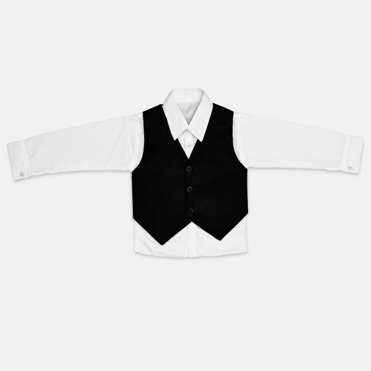 Boys Black Tuxedo Suit 5-Piece | Coat, Waistcoat, Shirt ,Tie & Pant | Party Wear