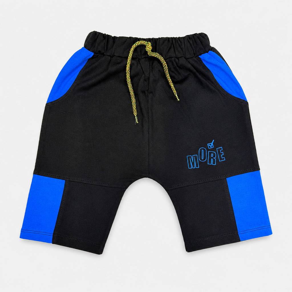 Boys Jersey Short Suit – Royal Blue & Black 2 Piece Summer Set