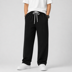 Kids Plain Wide-Leg Drawstring Pants | Comfortable Casual Trousers Unisex