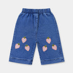 Girls Strawberry Top & Denim Shorts Set – 2 Piece Summer Outfit