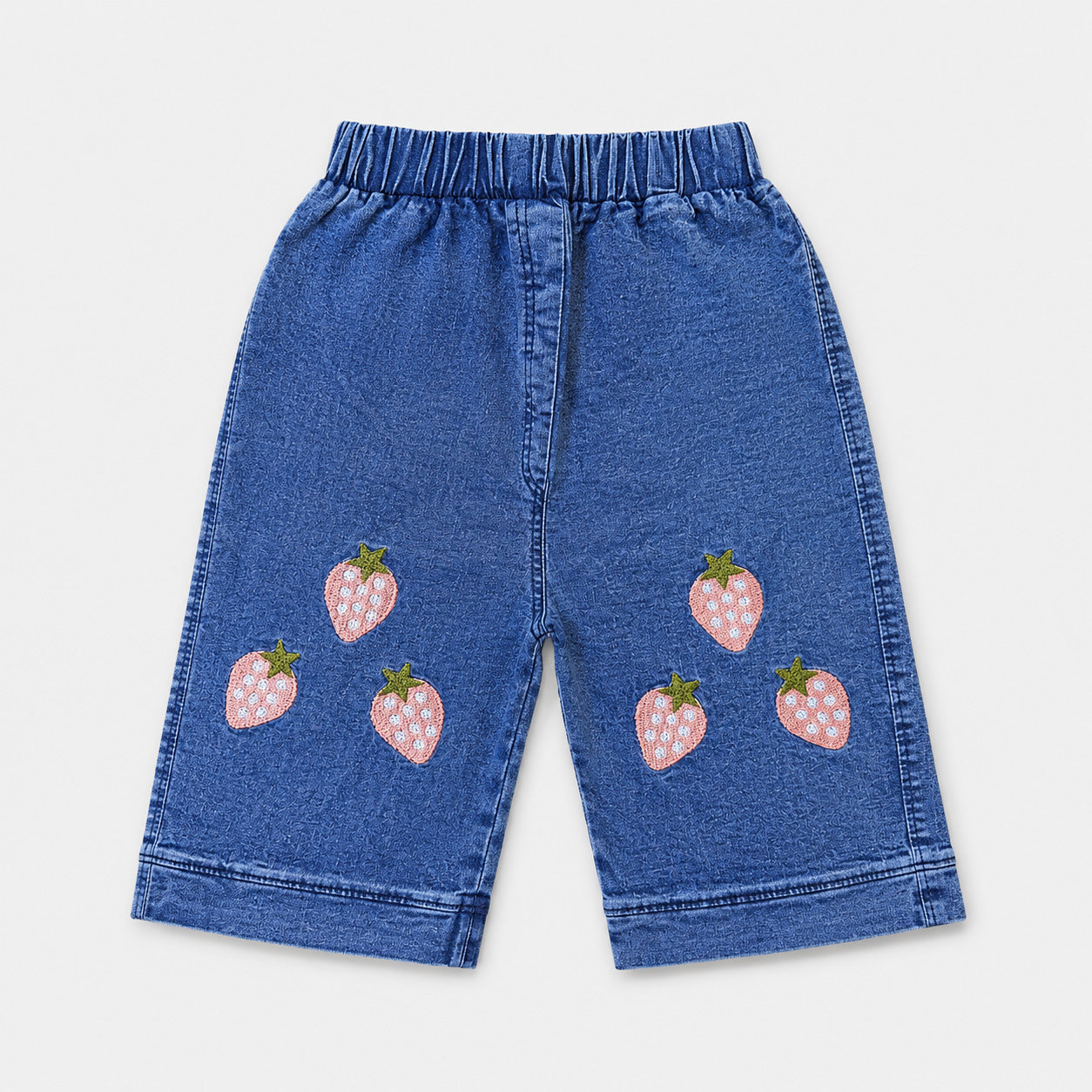 Girls Strawberry Top & Denim Shorts Set – 2 Piece Summer Outfit