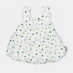 Baby Girls White Bunny Top & Green Striped Shorts Set