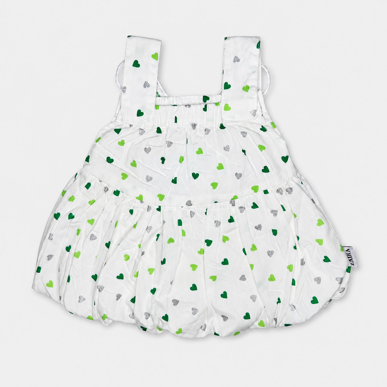 Baby Girls White Bunny Top & Green Striped Shorts Set