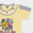 Girls 2-Piece Cotton Summer Suit | Printed T-Shirt & Trouser Set