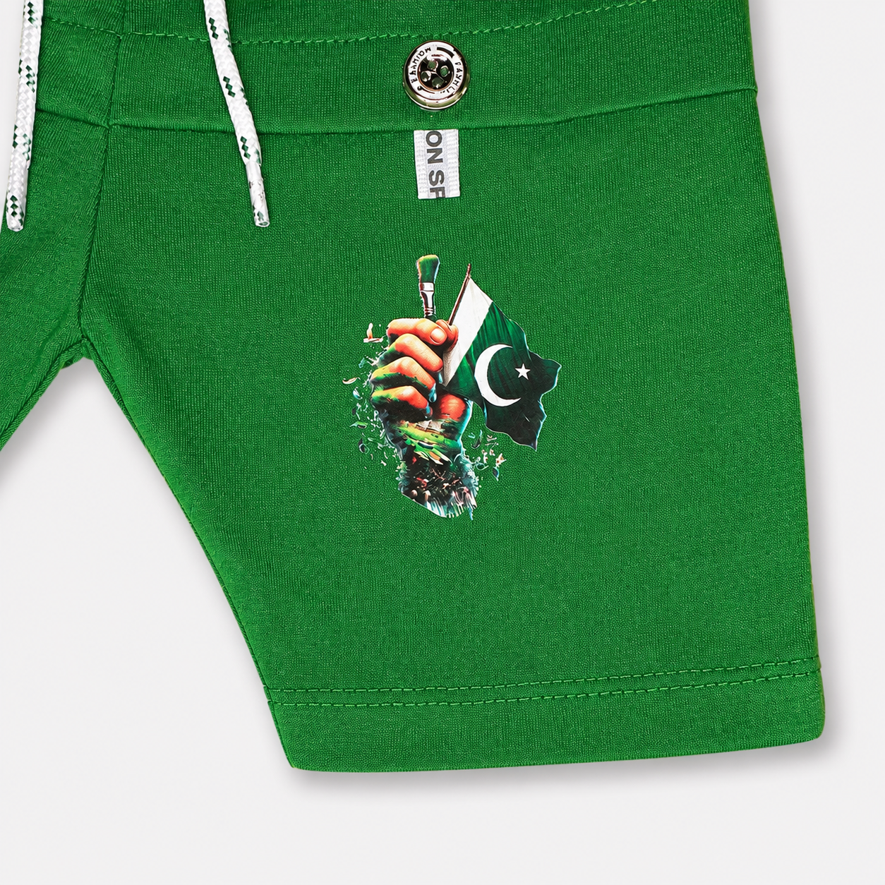 Boys 14 August Independence Day Jersey T-Shirt & Shorts Set – Green Pakistan Print Outfit – Size 1-4 Years