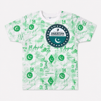 Boys 14 August Pakistan Independence Day Jersey T-Shirt & Shorts Set – Green White Outfit – Size 1-4 Years