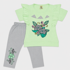 Girls Floral Printed Ruffle Sleeve 2-Piece Set | Kids Summer Outfit