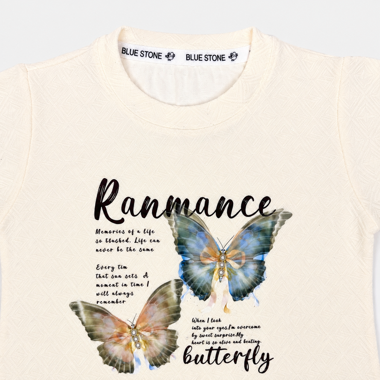 Girls Butterfly 3D Look | Premium Jersey With Denim | 2-Piece Suit
