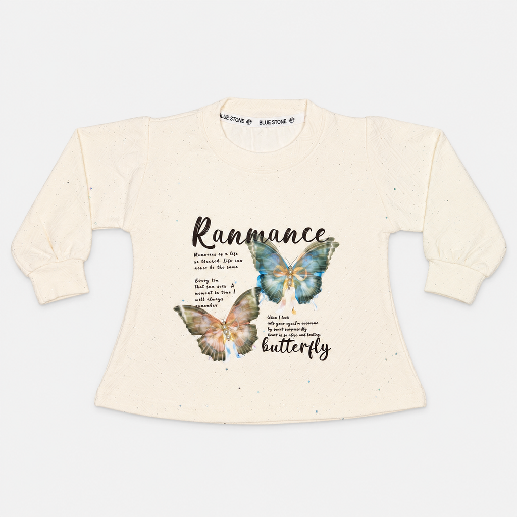 Girls Butterfly 3D Look | Premium Jersey With Denim | 2-Piece Suit