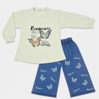 Girls Butterfly 3D Look | Premium Jersey With Denim | 2-Piece Suit