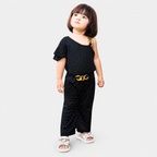 Girls Imported Jersey One Shoulder Jumpsuit – Black Fancy Outfit | Lamtar Kids