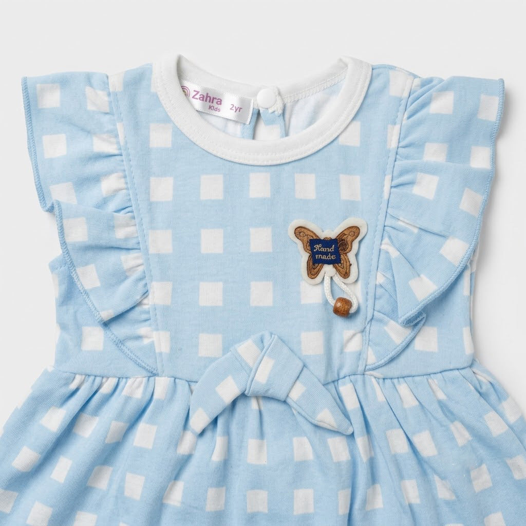 BABY GIRL 2-PIECE CHECKERED FINE JERSEY OUTFIT (1-2 YEARS) - AVAILABLE IN 2 COLORS