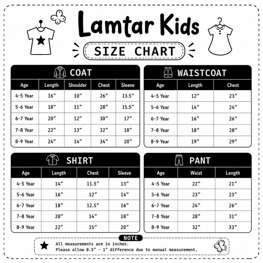 Boys 4 Piece Premium  Black Coat Pant Suit – 4-7 Years
