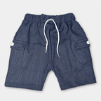 Baby Boy Imported Jersey Textured Short Suit – Grey Color