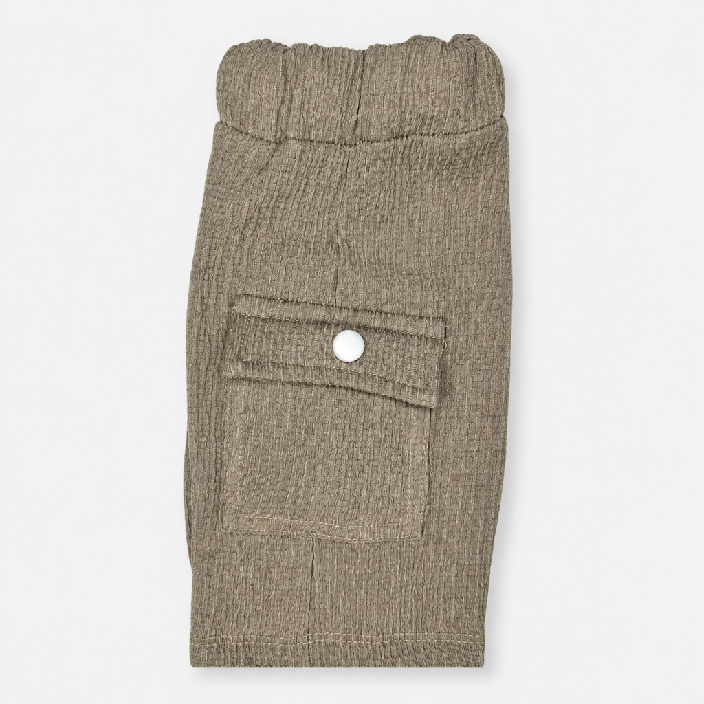 Baby Boy Imported Jersey Textured Short Suit – Skin Color