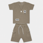Baby Boy Imported Jersey Textured Short Suit – Skin Color