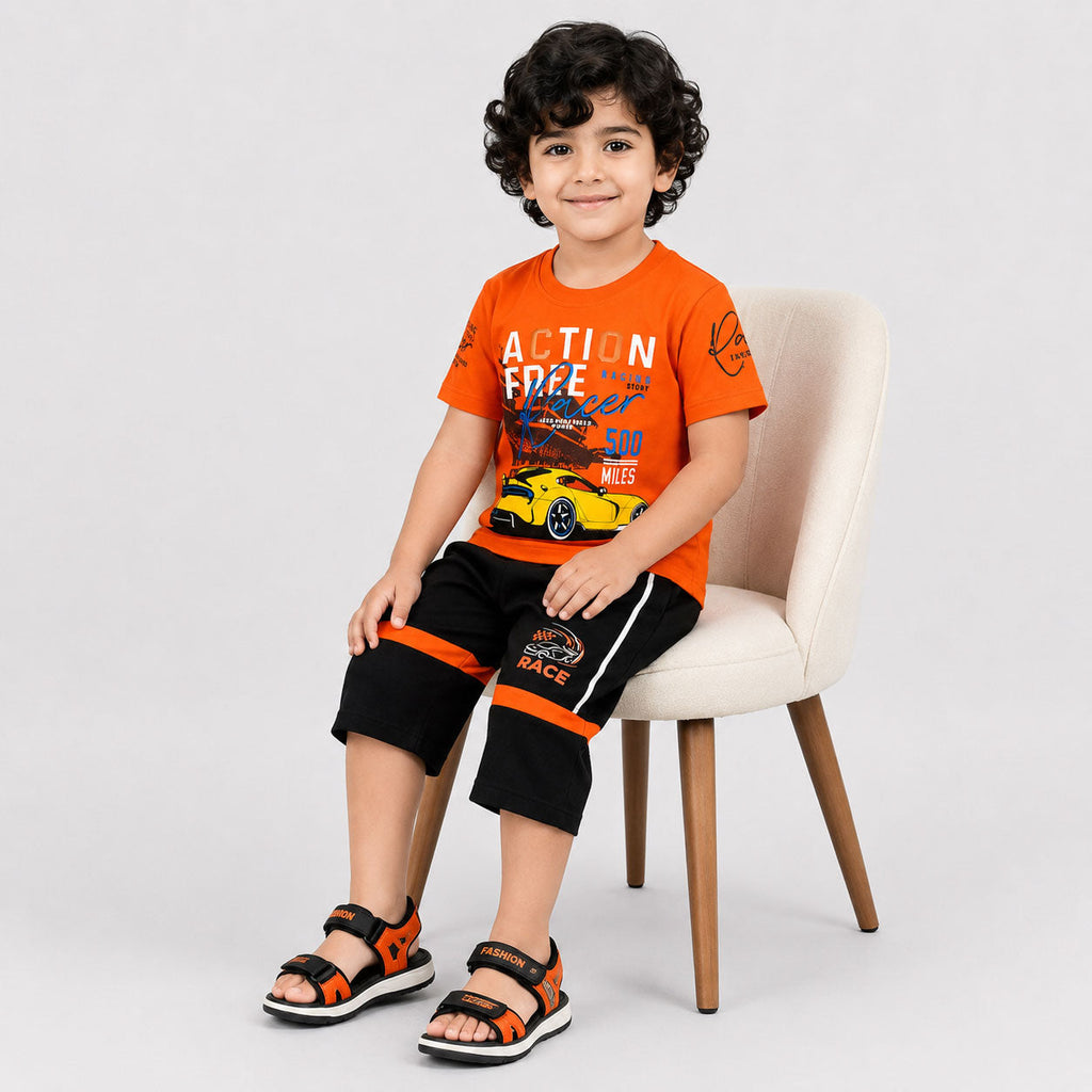 Boys Action Force Racer Jersey T-Shirt & Shorts 2 Piece Set (1-4 Years)