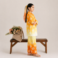 Girls Yellow Ombre Digital Printed Chiffon 3 Piece Suit | Lamtar Kids