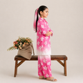 Girls Pink Ombre Digital Printed Chiffon 3 Piece Suit | Lamtar Kids