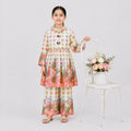Girls Digital Printed Chiffon Frock Style 2 Piece Suit | Frock & Plazo Style Bottom | 4–10 Years | Lamtar Kids
