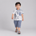 Boys White & Grey Jersey 2 Piece Summer Suit | 1–4 Years | Lamtar Kids