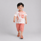 Boys Peach Jersey 2 Piece Summer Suit | 1–4 Years | Lamtar Kids