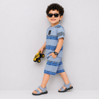 Boys Strength Print Jersey Short Suit – Gray | Lamtar Kids