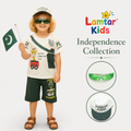 Boys Malai Jersey Independence Outfit – Giraffe Print White Green Summer Set | Lamtar Kids