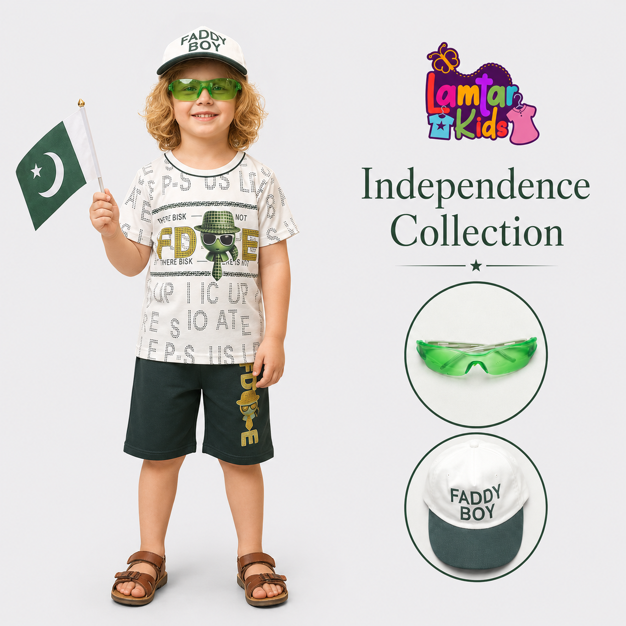 Boys 14 August Jersey Outfit – Pakistan Independence Day Kids Suit | Lamtar Kids