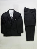 Boys 4 Piece Premium  Black Coat Pant Suit – 4-7 Years