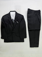 Boys 4 Piece Premium  Black Coat Pant Suit – 4-7 Years