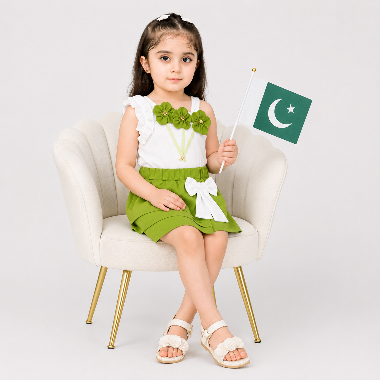 Girls Premium Jersey 2-Piece Floral Top & Skirt Set | Lamtar Kids