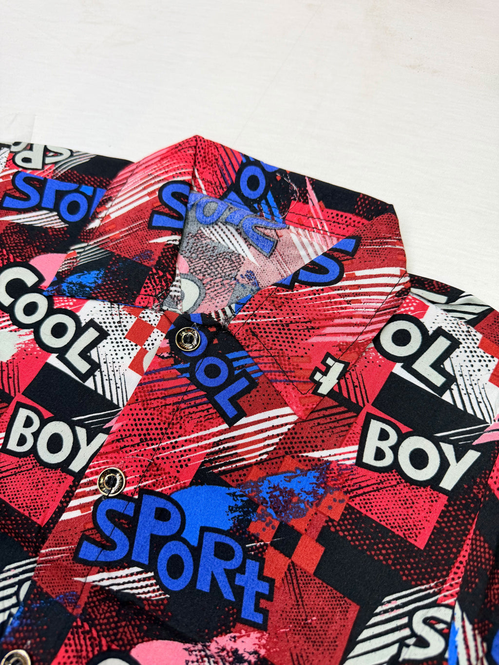 Red Graphic Linen Boys 2 Piece Summer Outfit 1 To 4 Years | Lamtar Kids