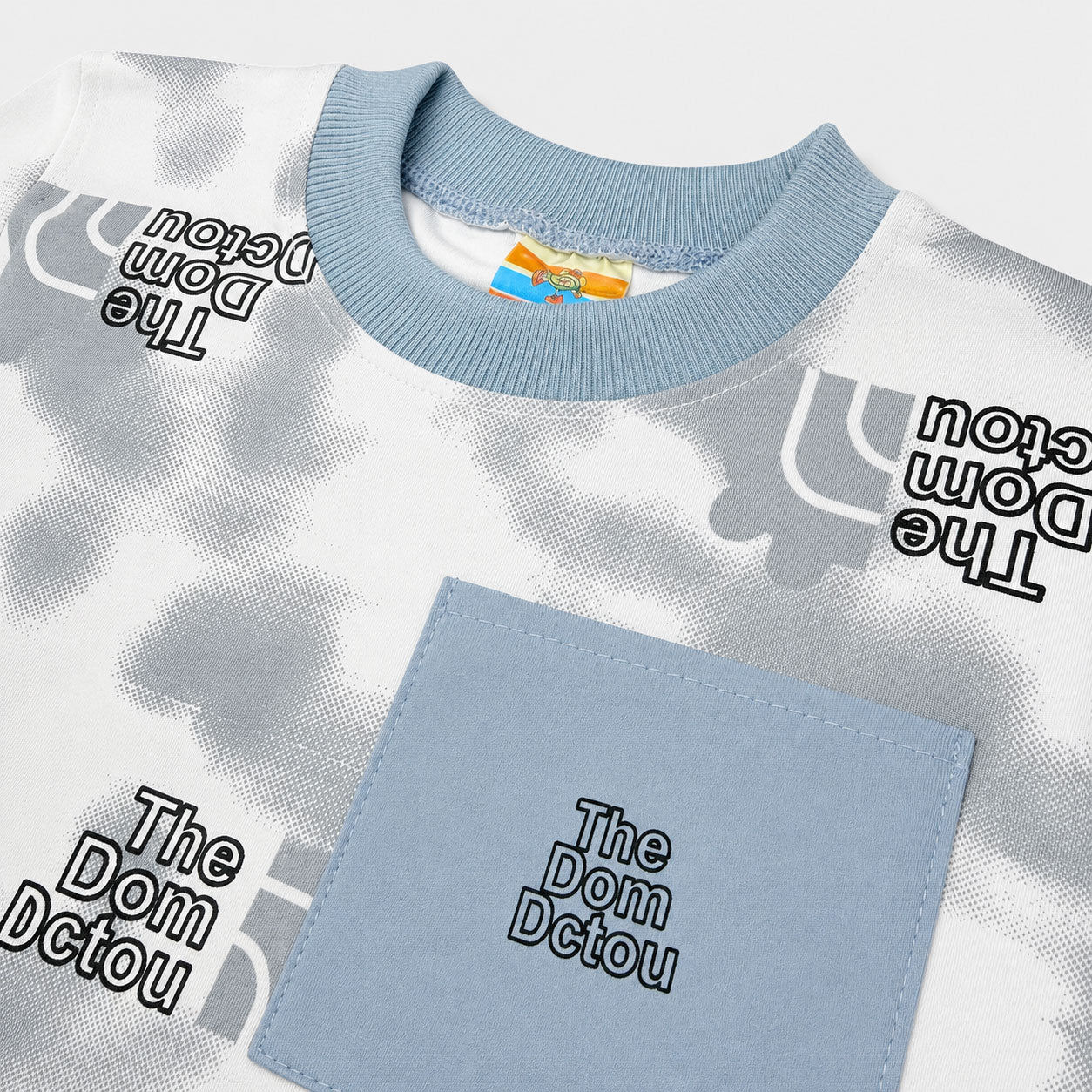 Boys Gray White Printed Short Suit – Kids Casual Wear | Lamtar Kids