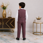 Boys 4-Piece Premium Waistcoat Suit for Kids | Shirt, Waistcoat, Pant & Bow Tie