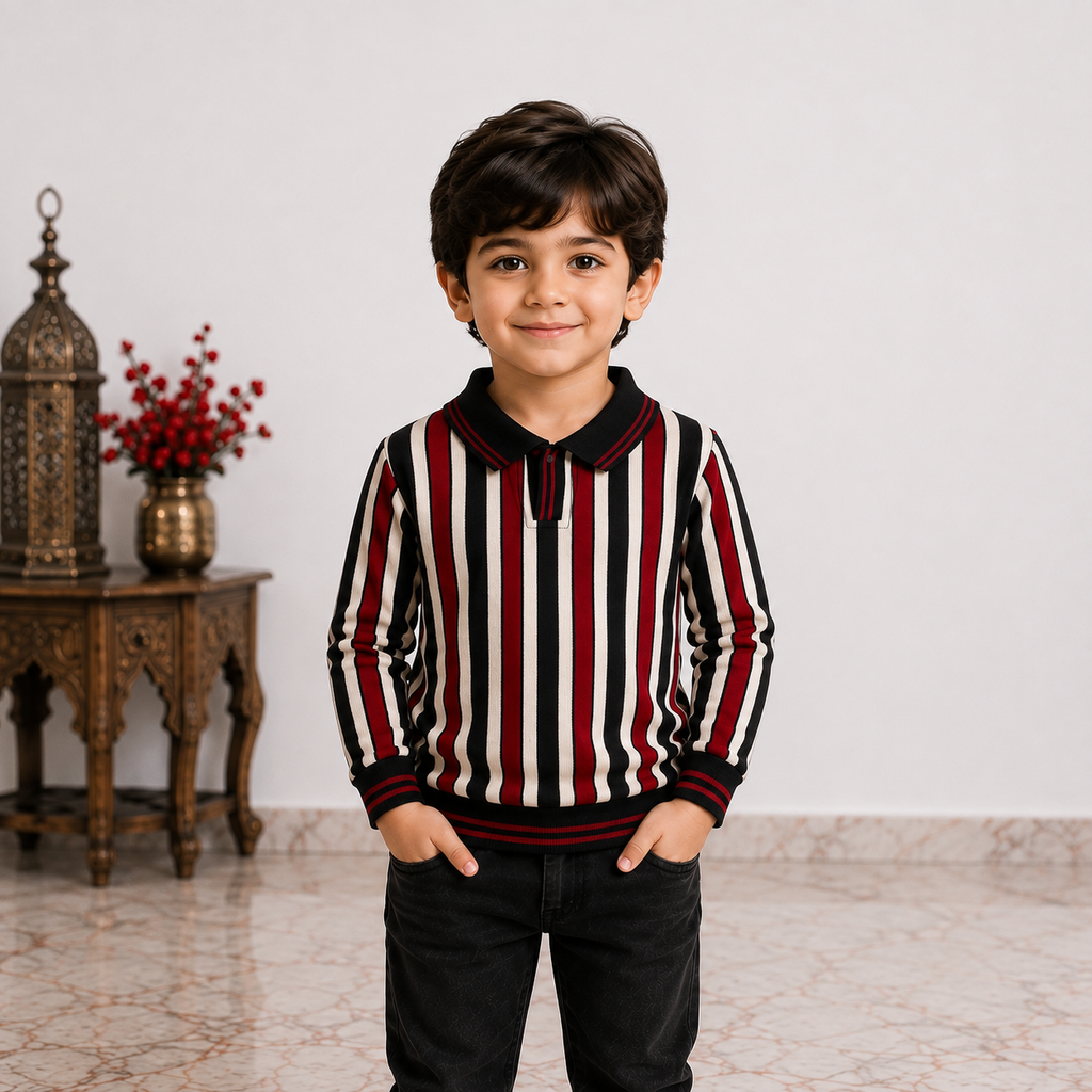 Boys Striped Polo Shirt