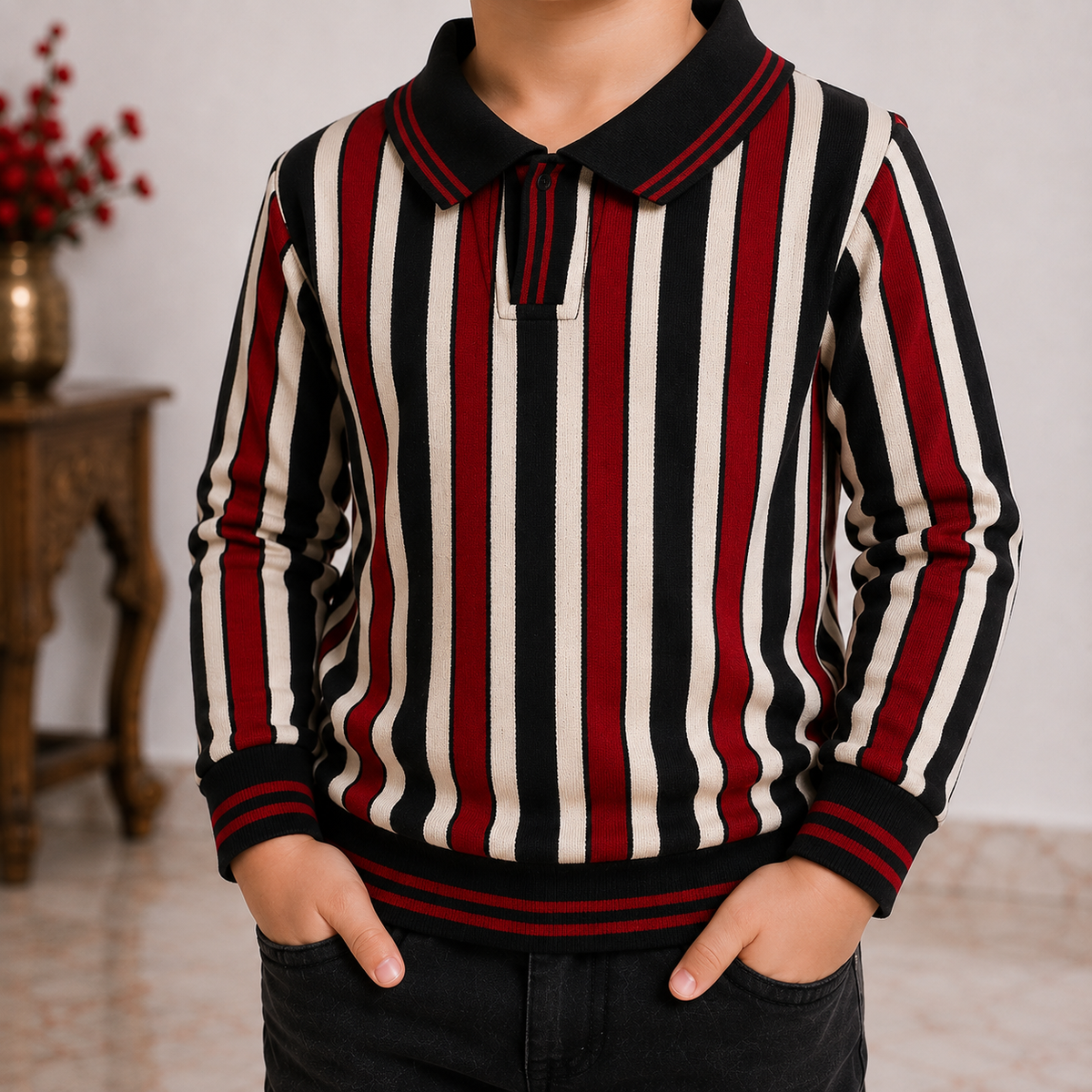 Boys Striped Polo Shirt